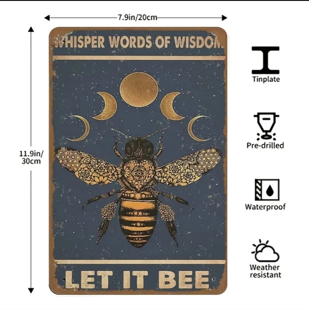 Inspirational Sign Let it Bee Metal Sign - Picture 3 of 5